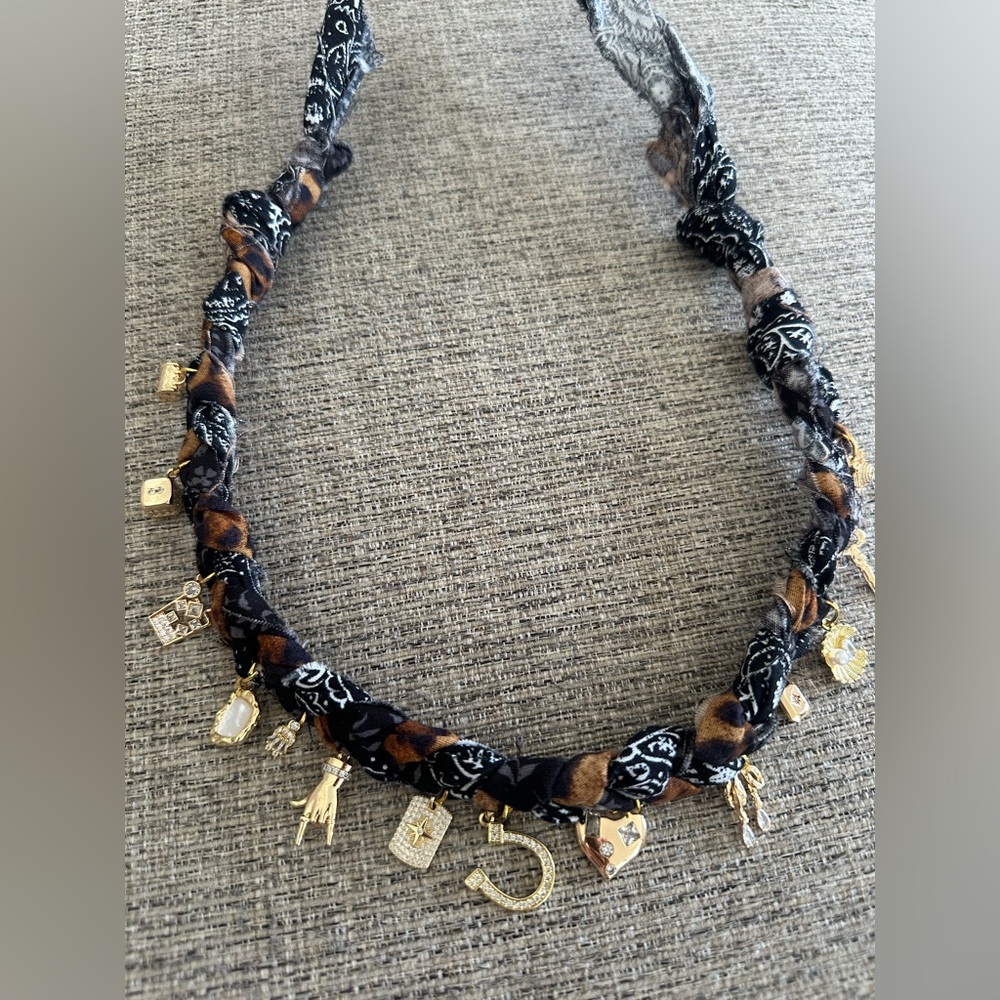 Braided Bandanna Charm Necklace